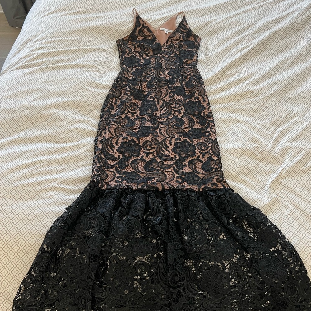 Dress the Population Lace Evening Gown